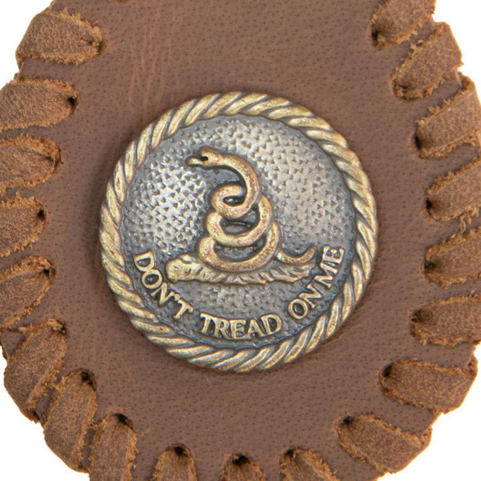 Milwaukee Leather Black Don't Tread On Me Pewter Emblem Key Chain - MLA9511