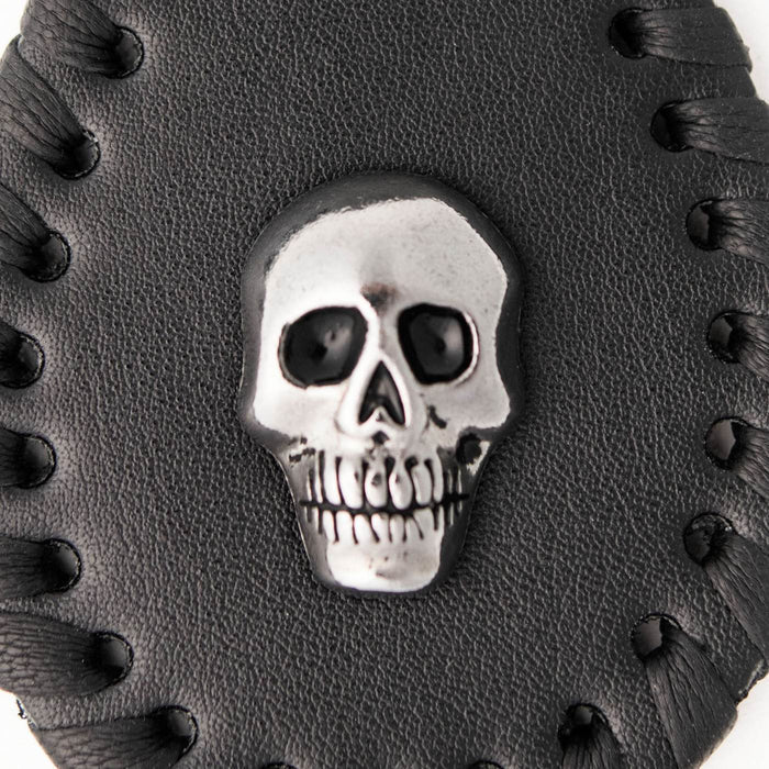 Milwaukee Leather Black Skull Head Pewter Emblem Key Chain - MLA9505