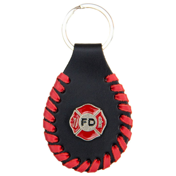 Milwaukee Leather Fire Department Pewter Emblem Key Chain - MLA9503