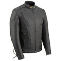 Milwaukee Leather LKM1900 Boy's Black Leather Side Lace Vented Moto Jacket