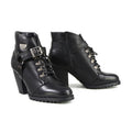 Milwaukee Leather MBL9458 Women's Premium Black Leather Fashion Casual Boots with Classic Harness Ring