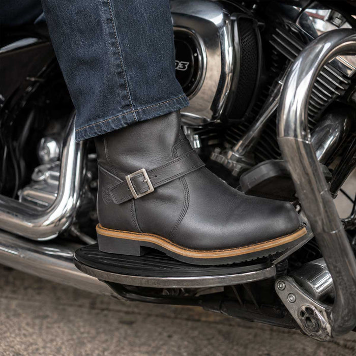 Milwaukee Leather MBM9066 Men's Antique Black Classic Engineer Motorcycle Riding Boots