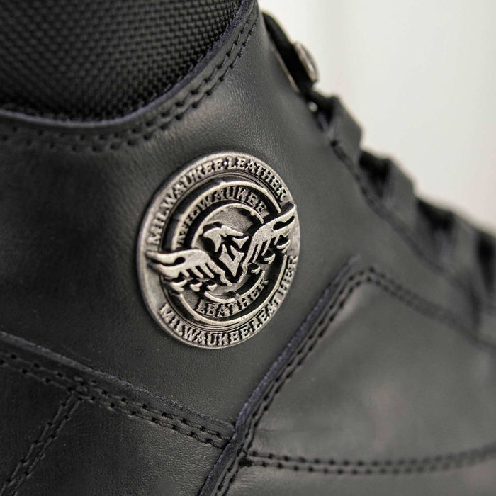 Milwaukee Leather MBM9081 Men’s Black Leather Military and Tactical Style Biker Riding Boots