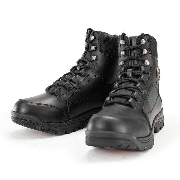 Milwaukee Leather MBM9081 Men’s Black Leather Military and Tactical Style Biker Riding Boots