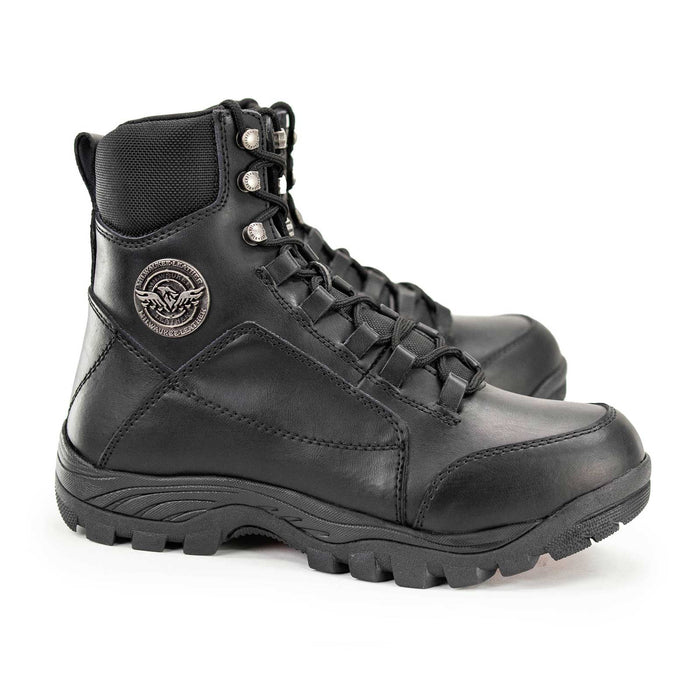 Milwaukee Leather MBM9081 Men’s Black Leather Military and Tactical Style Biker Riding Boots