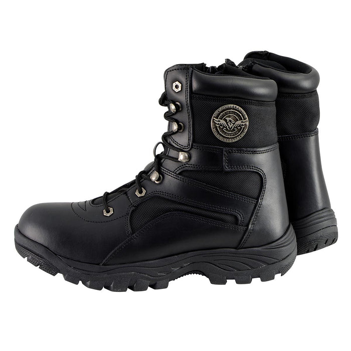 Milwaukee Leather MBM9105 Men's 9-Inch Black Leather Swat Style-Tactical Lace-Up Motorcycle Biker Boots