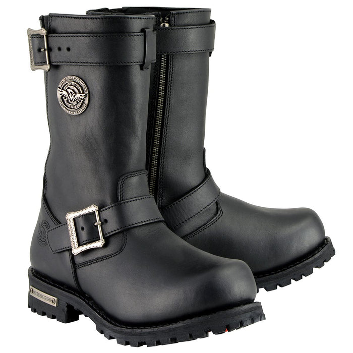 Milwaukee Leather Men's Axle Classic Black 11-Inch Engineer Motorcycle Leather Boots MBM9020