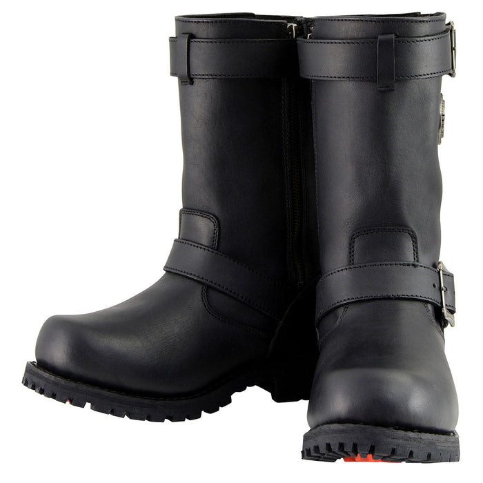 Milwaukee Leather Men's Axle Classic Black 11-Inch Engineer Motorcycle Leather Boots MBM9020
