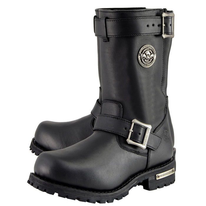 Milwaukee Leather Men's Axle Classic Black 11-Inch Engineer Motorcycle Leather Boots MBM9020