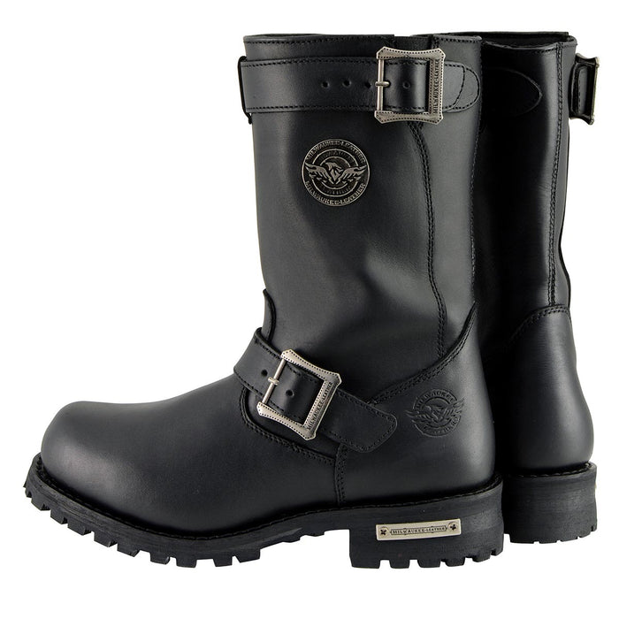 Milwaukee Leather Men's Axle Classic Black 11-Inch Engineer Motorcycle Leather Boots MBM9020
