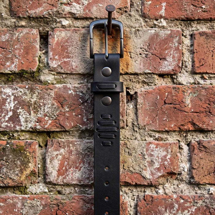 Milwaukee Leather Men's Black Slot Accent Leather Belt with Interchangeable Buckle - MP7136
