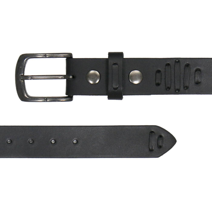 Milwaukee Leather Men's Black Slot Accent Leather Belt with Interchangeable Buckle - MP7136
