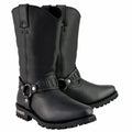 Milwaukee Leather Men’s Classic Harness Black Leather 11-Inch Western Style Motorcycle Boots MBM9015