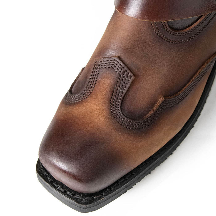 Milwaukee Leather Men's Copper Ridge Brown Leather Motorcycle Harness Boots - MBM9054