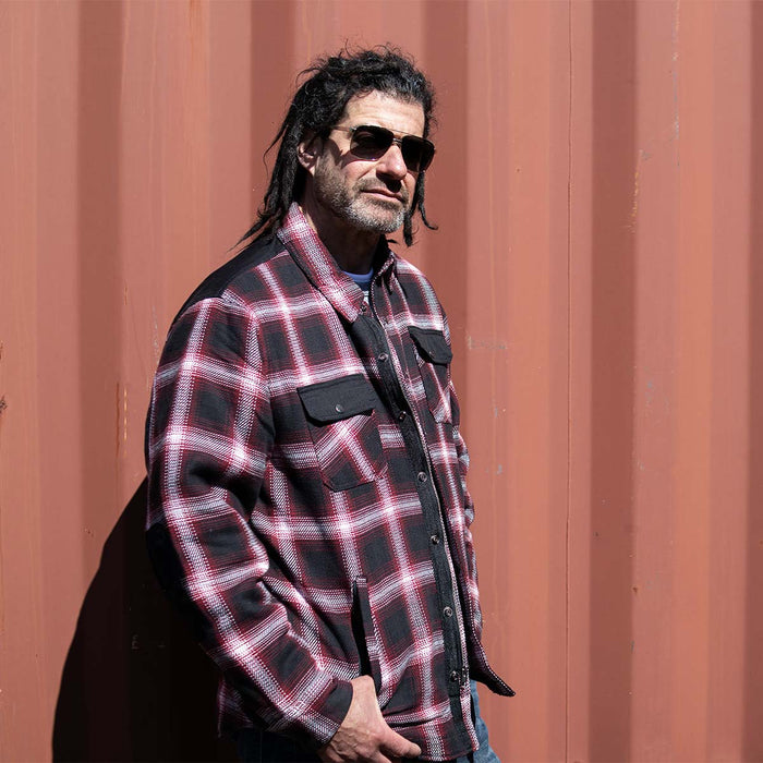 Milwaukee Leather Men’s Grim Stone Heavy Duty Plaid Mechanic Flannel Shirt Jacket - Warmed Lined - MPM1637