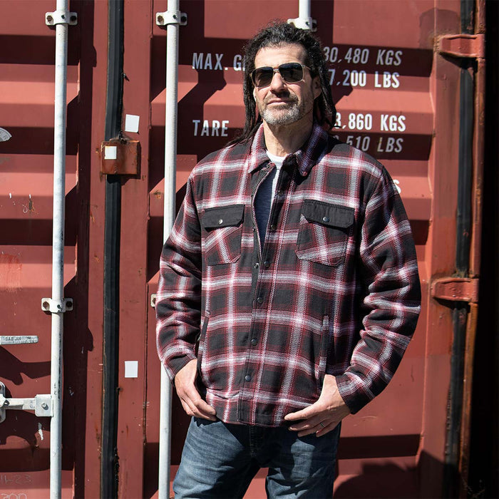 Milwaukee Leather Men’s Grim Stone Heavy Duty Plaid Mechanic Flannel Shirt Jacket - Warmed Lined - MPM1637