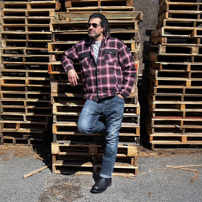 Milwaukee Leather Men’s Grim Stone Heavy Duty Plaid Mechanic Flannel Shirt Jacket - Warmed Lined - MPM1637