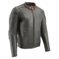 Milwaukee Leather Men's Over Drive Scooter Style Black Vented Leather Motorcycle Jacket - SH1010