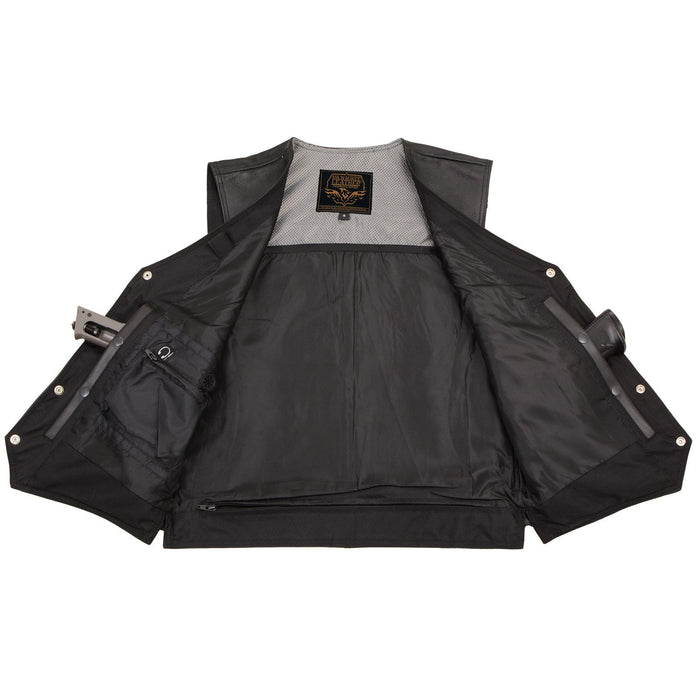 Milwaukee Leather Men's Road King Black Cowhide Leather Motorcycle Vest - LKM3793