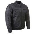 Milwaukee Leather Men's Shadow Black Textile Motorcycle Jacket w/ CE Armor - MPM17030