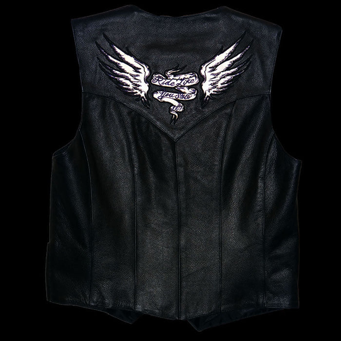 Milwaukee Leather ML1294 Ladies Black ‘Ride Like You Stole It’ Embroidered Vest
