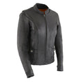 Milwaukee Leather MLL2530 Women's Vented Black Leather Scooter Jacket