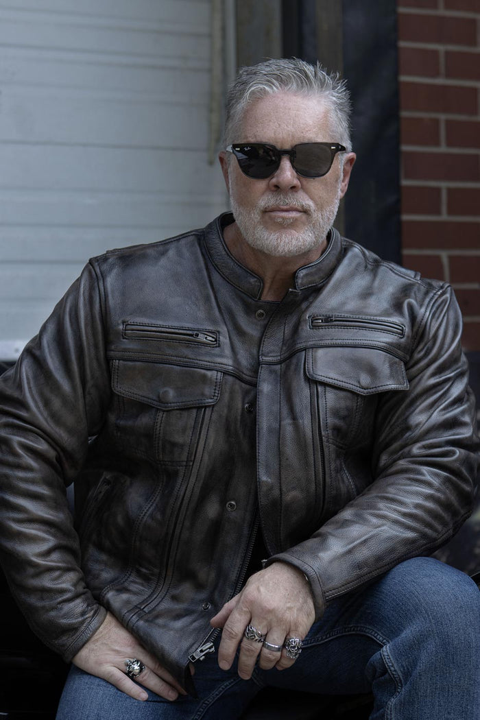 Milwaukee Leather MLM1508 Men's Distressed Brown Premium Leather Motorcycle Rider Jacket