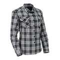 Milwaukee Leather MNG21615 Women's Black and White Long Sleeve Cotton Flannel Shirt