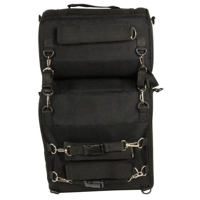 Milwaukee Leather MP8120 Large Black Textile Motorcycle 2-Piece Combo Sissy Bar Bag Set