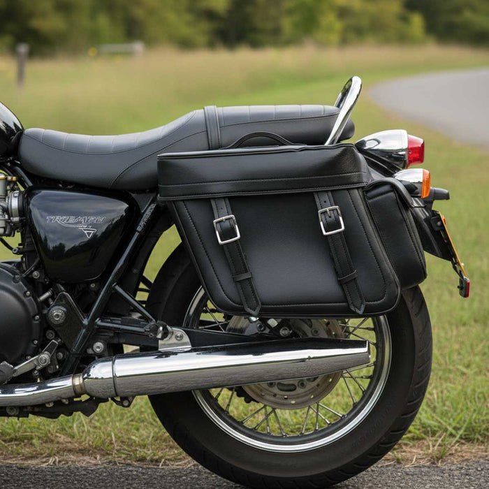 Milwaukee Leather MP8315 Black Zip Off PVC Throw Over Saddlebags with Bonus Side Pockets