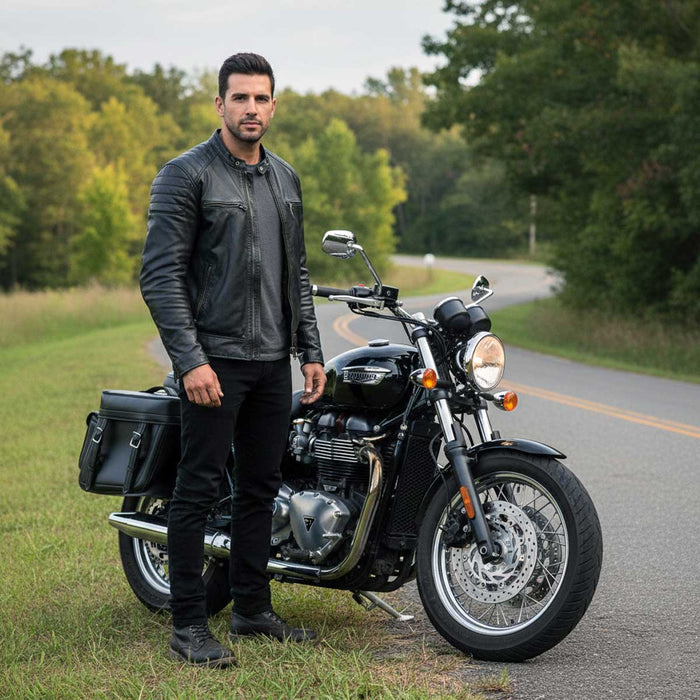 Milwaukee Leather MP8315 Black Zip Off PVC Throw Over Saddlebags with Bonus Side Pockets