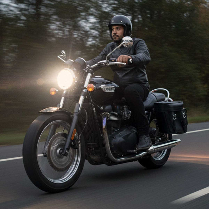 Milwaukee Leather MP8315 Black Zip Off PVC Throw Over Saddlebags with Bonus Side Pockets