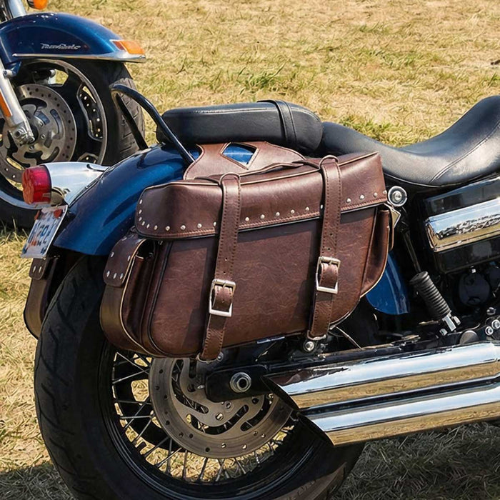 Milwaukee Leather MP8335RT Large Retro Brown PVC Zip-Off Throw Over Saddlebags