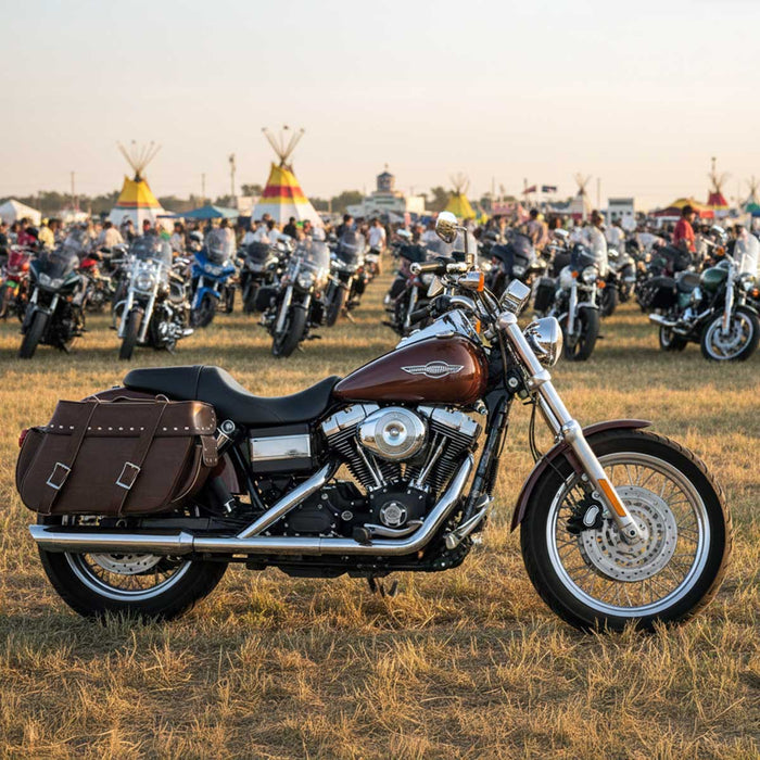Milwaukee Leather MP8335RT Large Retro Brown PVC Zip-Off Throw Over Saddlebags