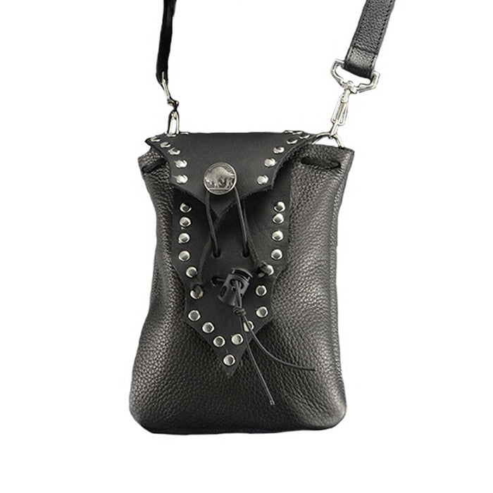 Milwaukee Leather MP8857 Women's Black Leather Drop Set Belt Bag