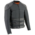 Milwaukee Leather MPM1755 Men's 'Assault Style' Black Leather and Textile M/C Jacket