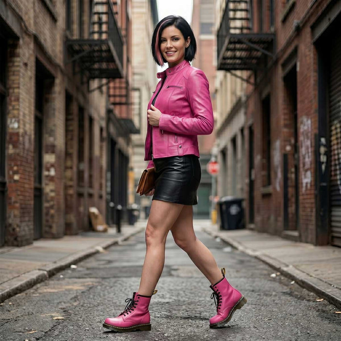 Milwaukee Leather SFL2830 Women's Pink Scuba Style Sheepskin Fashion Leather Jacket