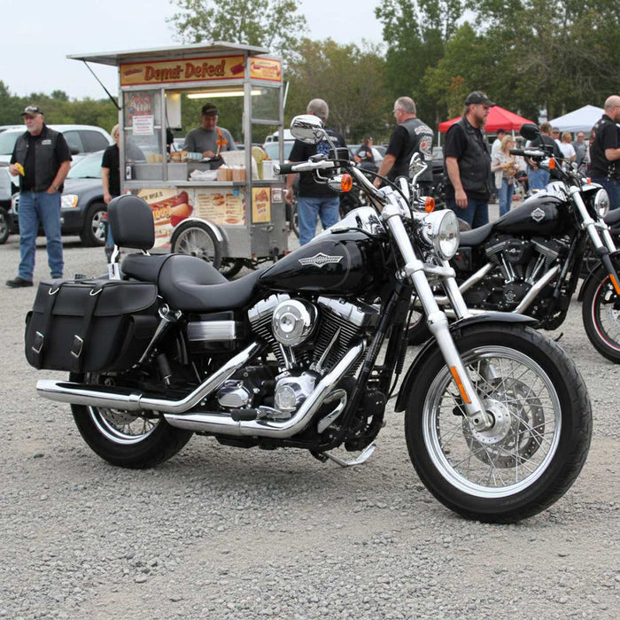 Milwaukee Leather SH57403ZB Black Medium Zip-Off PVC Throw Over Motorcycle Saddlebags