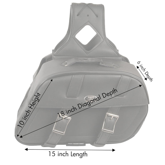 Milwaukee Leather SH611ZB Black Zip-Off PVC Throw Over Rounded Motorcycle Saddlebags