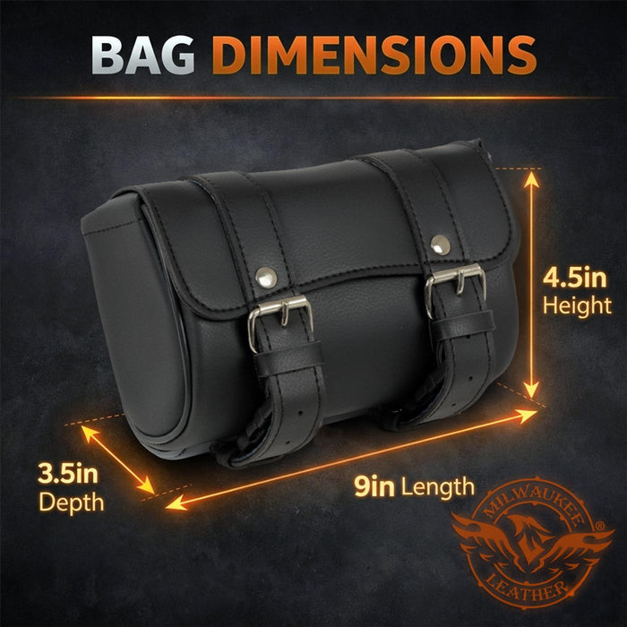 Milwaukee Leather SH62401 Black PVC Medium Motorcycle Tool Bag