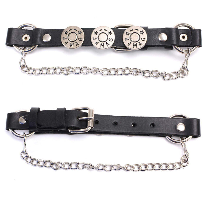 Milwaukee Leather Silver 44 MAG Medallion Boot Chain with Adjustable Strap - MLA3004