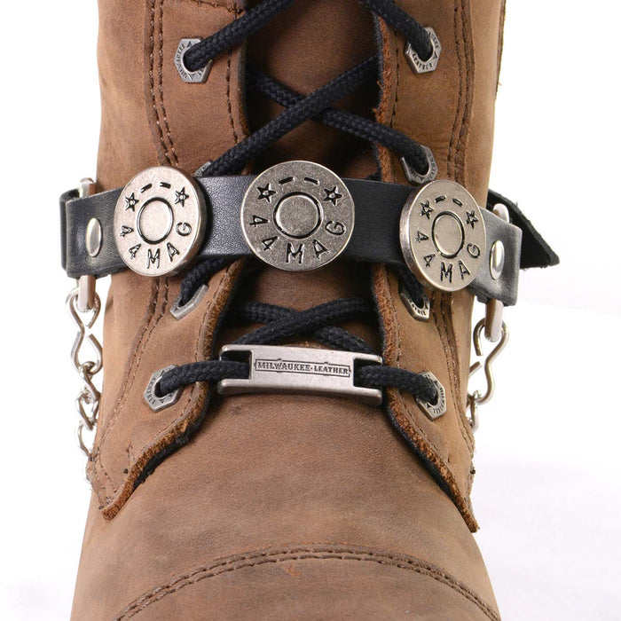 Milwaukee Leather Silver 44 MAG Medallion Boot Chain with Adjustable Strap - MLA3004