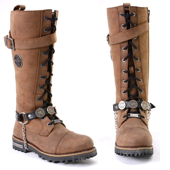 Milwaukee Leather Silver 44 MAG Medallion Boot Chain with Adjustable Strap - MLA3004