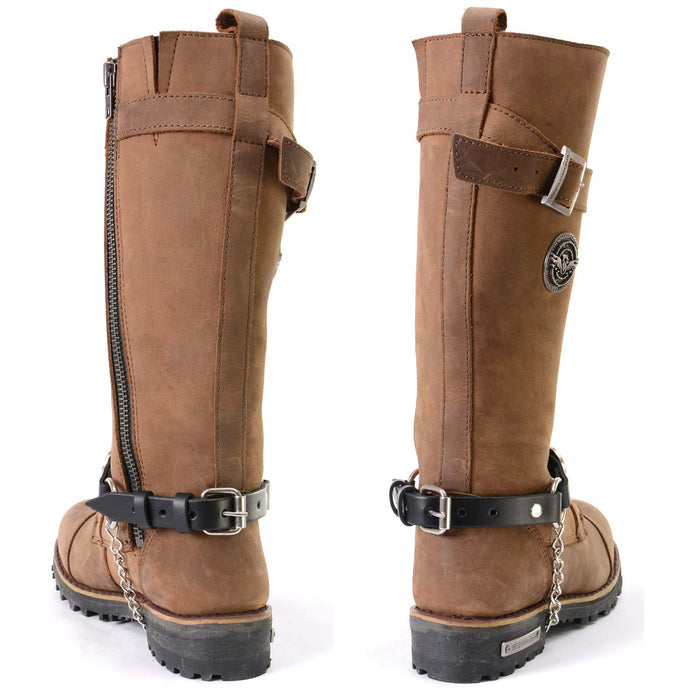 Milwaukee Leather Silver 44 MAG Medallion Boot Chain with Adjustable Strap - MLA3004