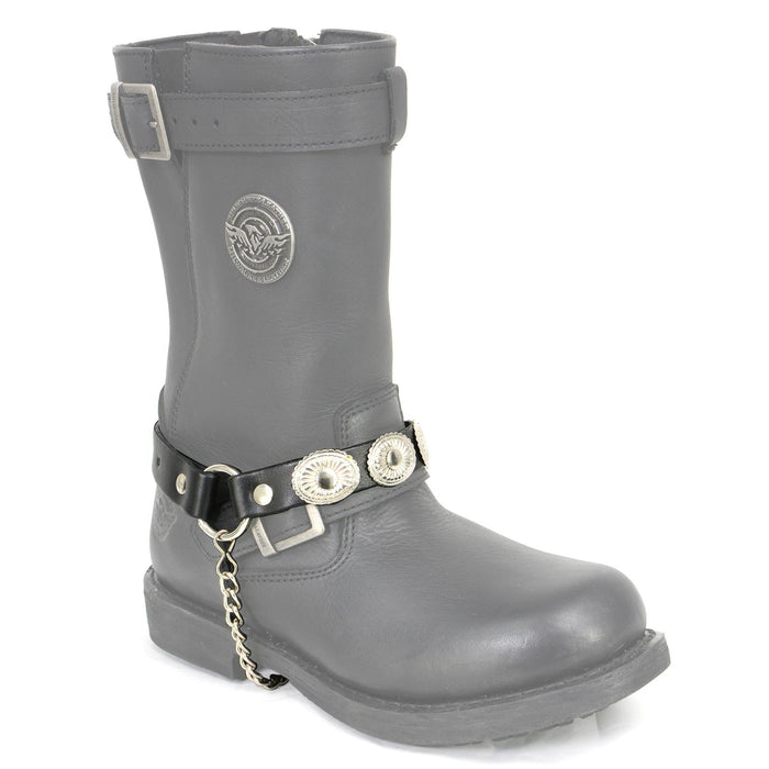 Milwaukee Leather Silver Vintage Concho Boot Chain with Adjustable Strap - MLA3008
