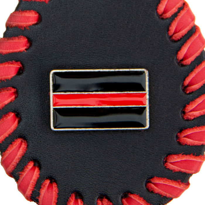 Milwaukee Leather Thin Red Line Head Pewter Emblem Key Chain - MLA9507