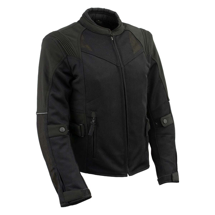 Milwaukee Leather Women's Be Cool Black Textile Motorcycle Jacket w/ CE Armor - MPL22705