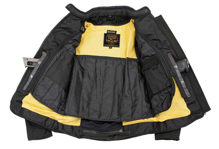 Milwaukee Leather Women's Cool Racer Black Textile Motorcycle Jacket w/ CE Armor - MPL22704