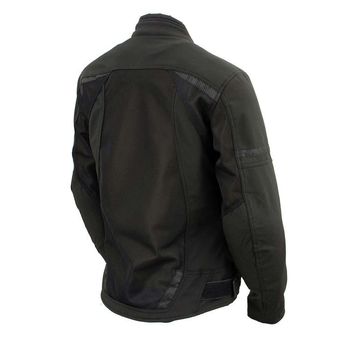 Milwaukee Leather Women's Cool Racer Black Textile Motorcycle Jacket w/ CE Armor - MPL22704