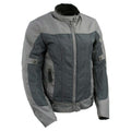Milwaukee Leather Women's Shade Black/Grey Textile Motorcycle Jacket w/ CE Armor - MPL22707